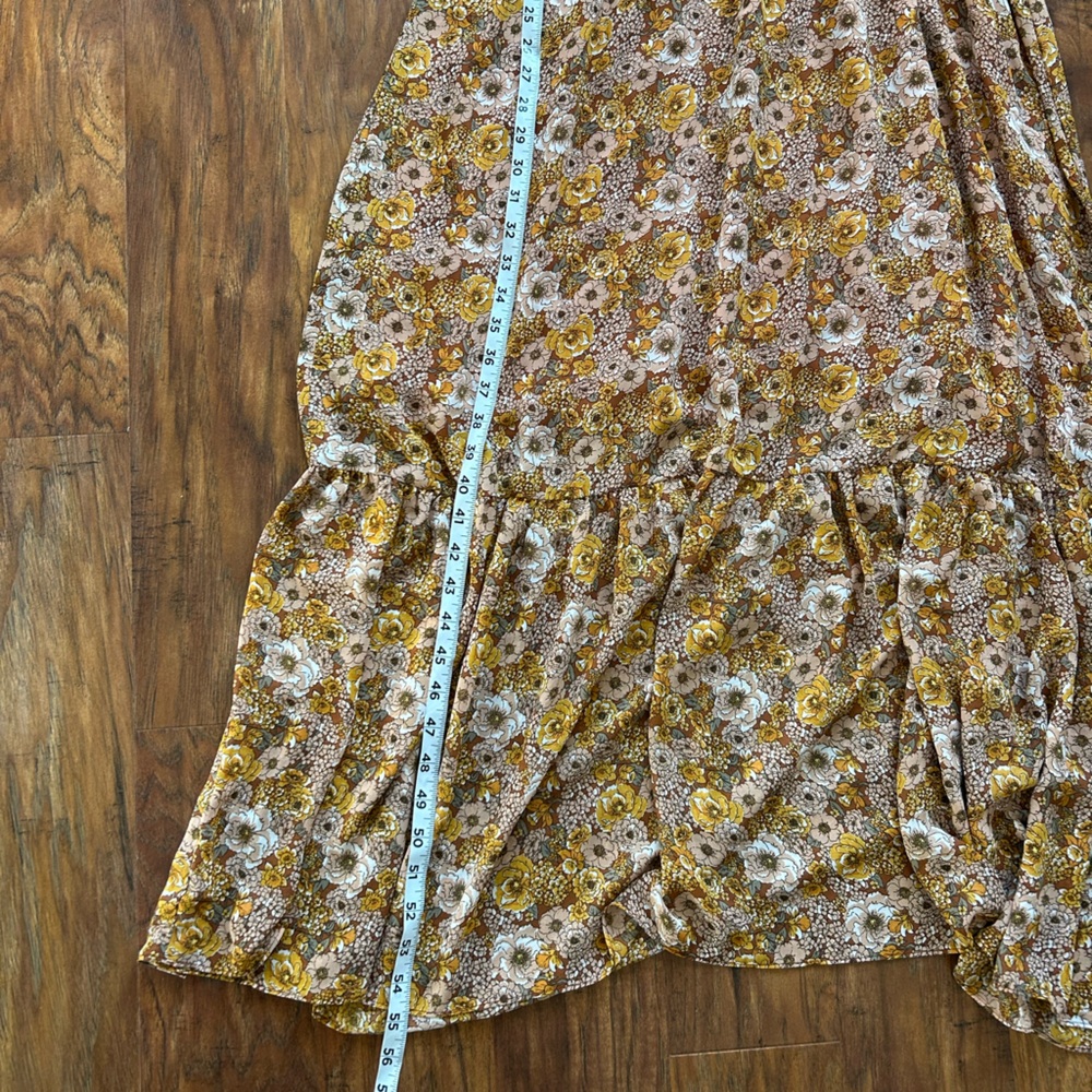 Long sleeve  Floral Print  Maxi Dress women’s size Large - Picture 6 of 9